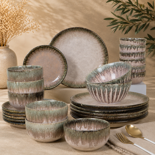 The Roseate Luxe Hosting Collection -Dinner Plates, Quarter Plates, Sweet Bowls, Soup Bowls & Serving Bowls