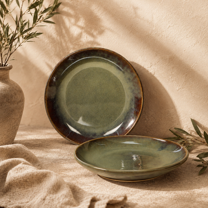 The Verdant Atelier™ Luxe Hosting Collection -Dinner Plates, Quarter Plates, Sweet Bowls, Soup Bowls & Serving Bowls
