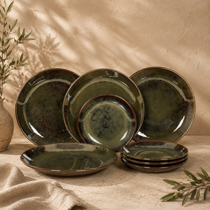 The Verdant Atelier™ Dinner & Quarter Plate Set