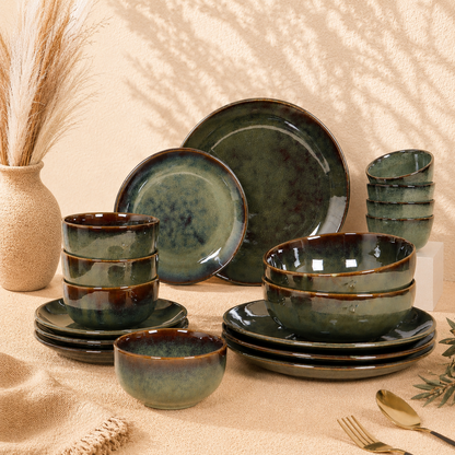 The Verdant Atelier™ Luxe Hosting Collection -Dinner Plates, Quarter Plates, Sweet Bowls, Soup Bowls & Serving Bowls