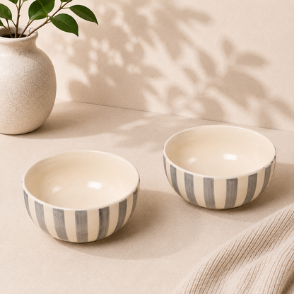 Noir & Ivory Stripe™ Sweet Bowls