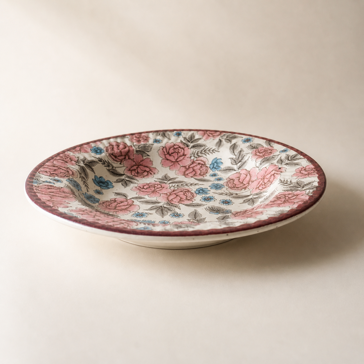 Vintage Bloom Floral Pasta Plate – 9 Inch