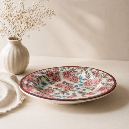 Vintage Bloom Floral Pasta Plate – 9 Inch