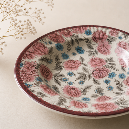 Vintage Bloom Floral Pasta Plate – 9 Inch