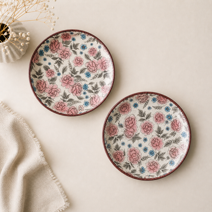Vintage Bloom Floral Flat Plates (8 Inch)