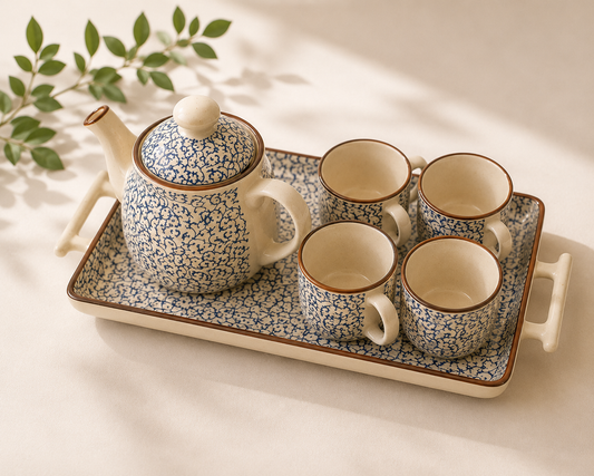 Ivory Vine Tea Pot Set
