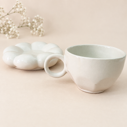 The Blossom Tea Cup & Saucer- White