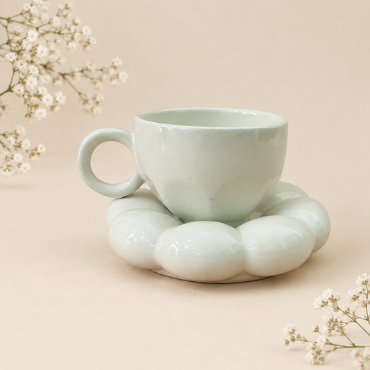 The Blossom Tea Cup & Saucer- White