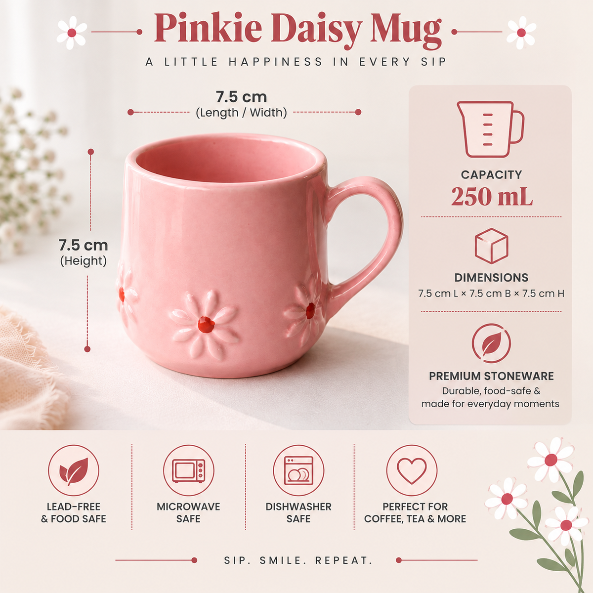 Pinkie Daisy Mug