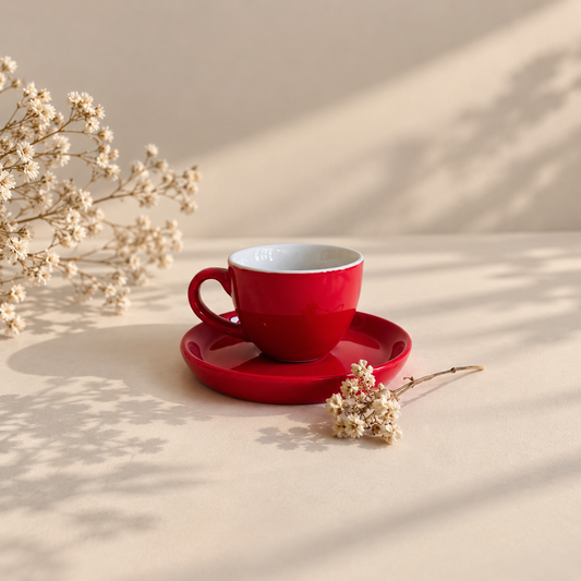 100 ml- Rouge Espresso Cup & Saucer Set
