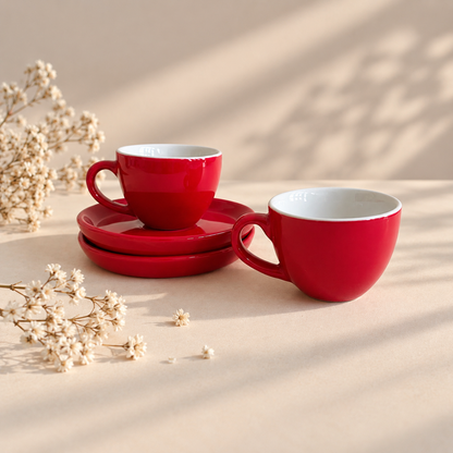 100 ml- Rouge Espresso Cup & Saucer Set