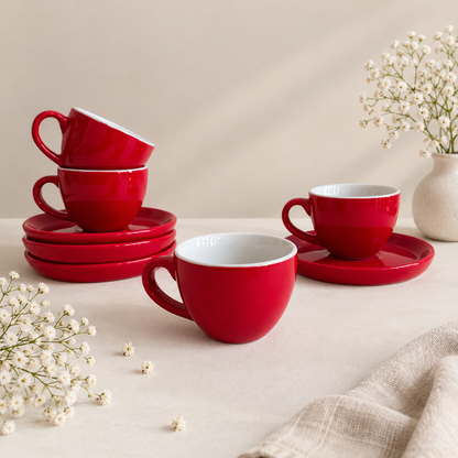 100 ml- Rouge Espresso Cup & Saucer Set