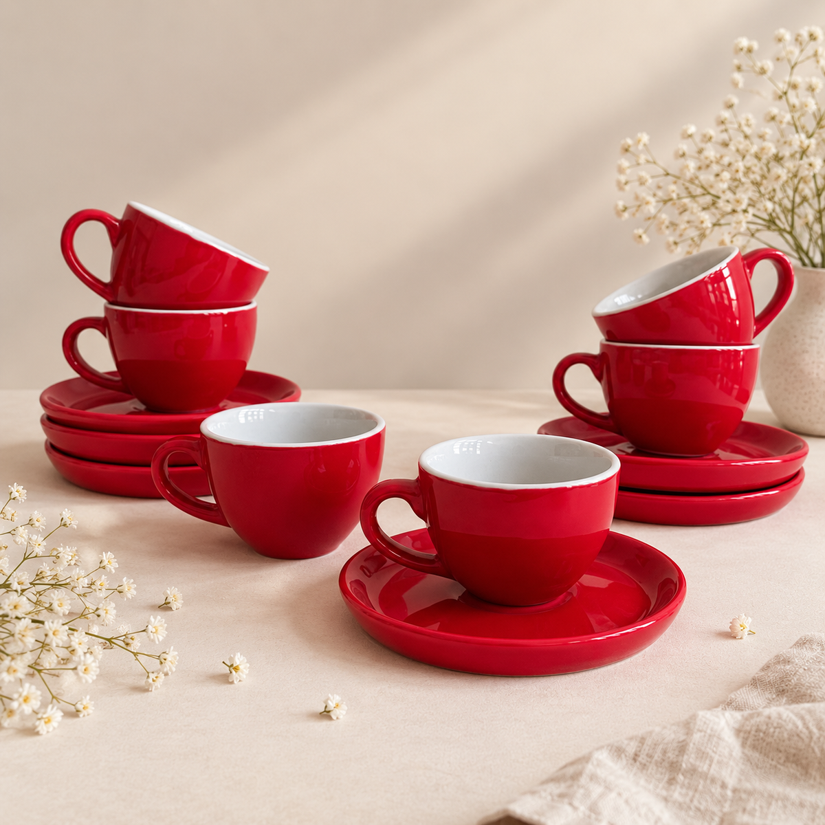 100 ml- Rouge Espresso Cup & Saucer Set