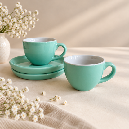 100 ml - Mint Espresso Cup & Saucer Set
