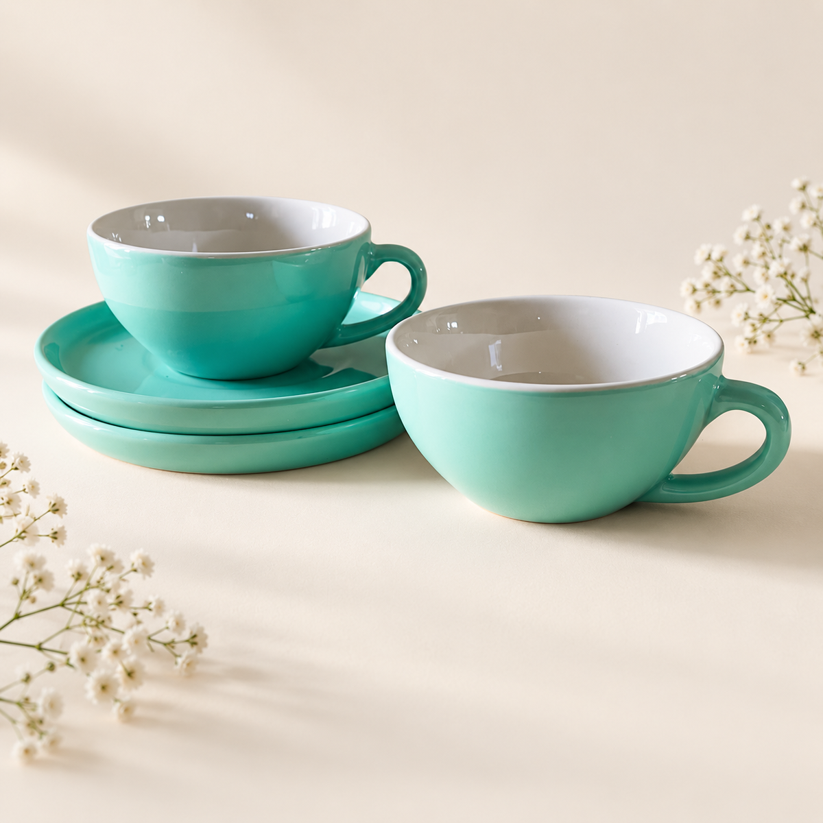 320 ml - Mint Café Cup & Saucer Set