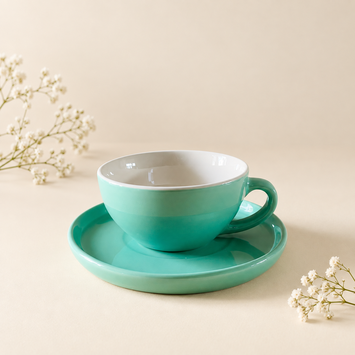 320 ml - Mint Café Cup & Saucer Set