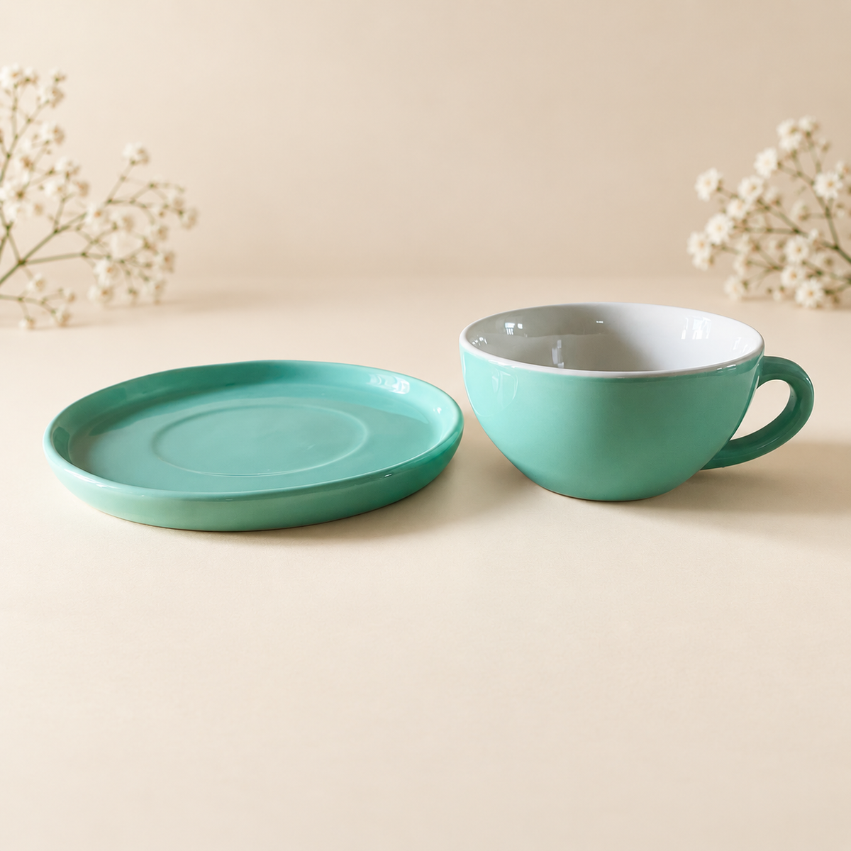 320 ml - Mint Café Cup & Saucer Set