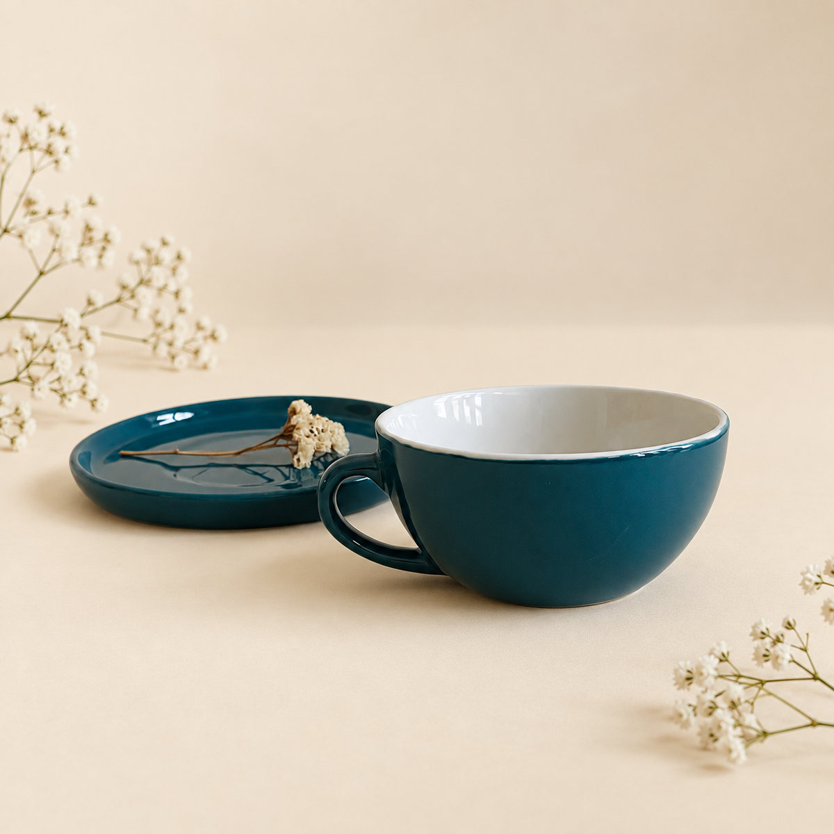 240 ml - Peacock Latte Cup & Saucer Set
