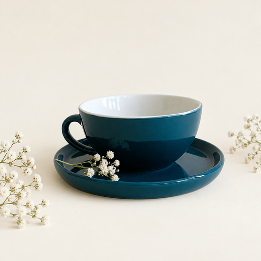 240 ml - Peacock Latte Cup & Saucer Set
