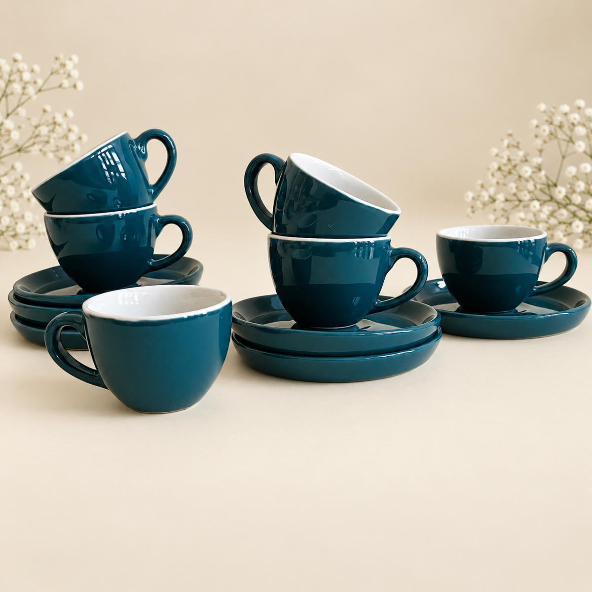 100 ml -  Peacock Espresso Cup & Saucer Set