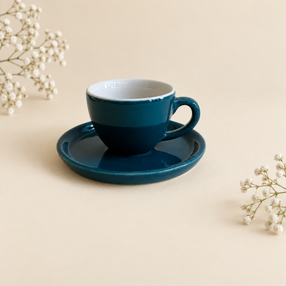 100 ml -  Peacock Espresso Cup & Saucer Set
