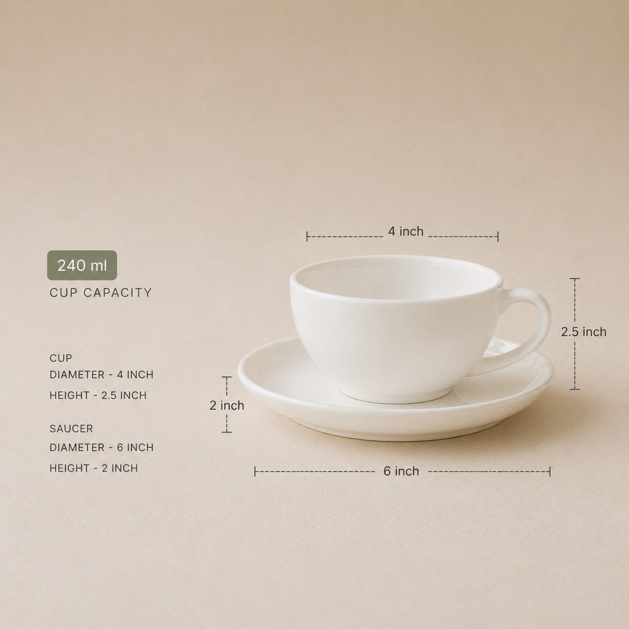 The jaune Cappucino Cup & Saucer Set