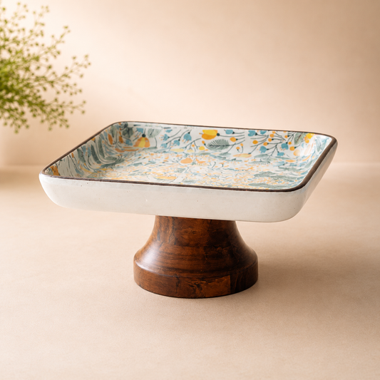 Moutarde Jr Florale Cake Stand - Square