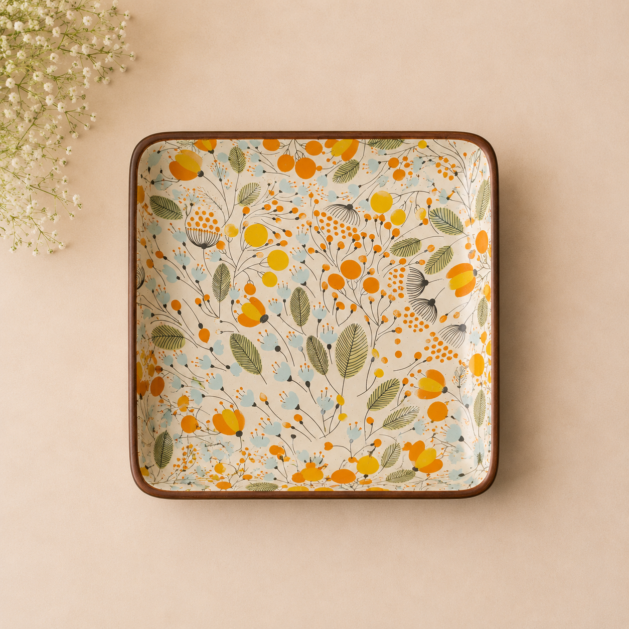 Moutarde Jr Florale Cake Stand - Square