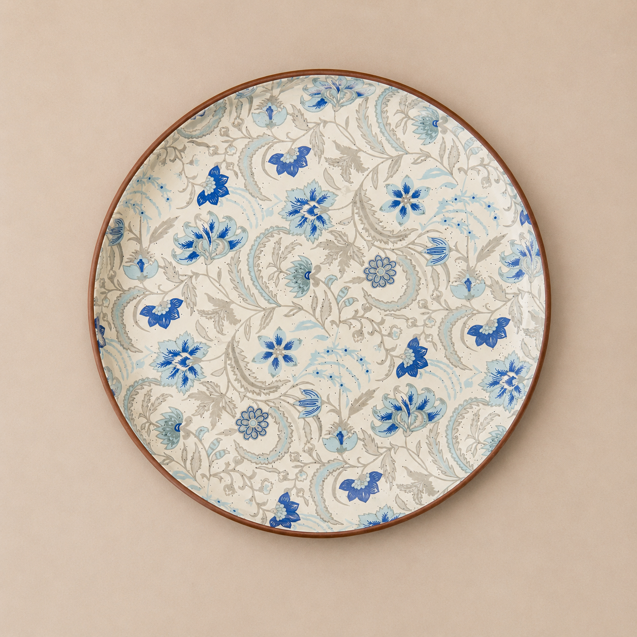 Blue Floral Round Cake Stand