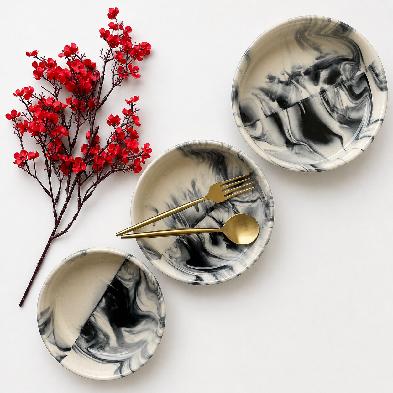 Salt & Pepper Flat Bowl Set