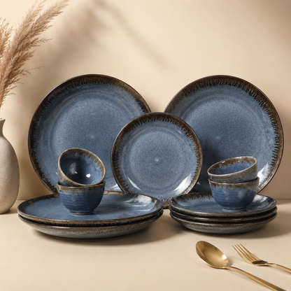 The Blue Atelier™ Dining Set - Dinner Plates, Quarter Plates & Sweet Bowls
