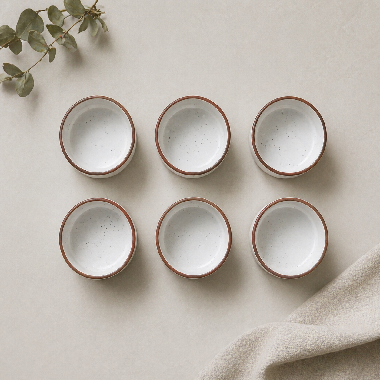 Earthy Duo Dip Bowls – Set of 6