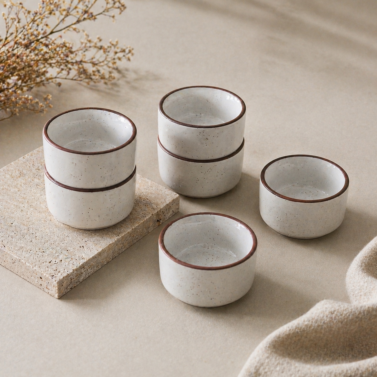 Earthy Duo Dip Bowls – Set of 6