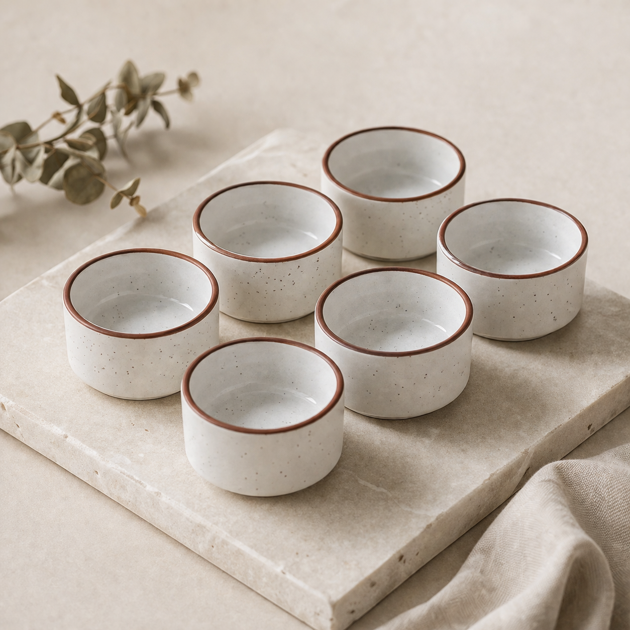 Earthy Duo Dip Bowls – Set of 6