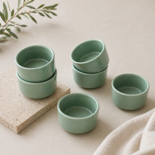 Sage Green Mini Dip Bowls – Set of 6