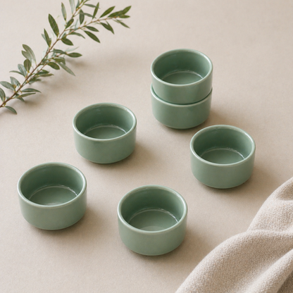 Sage Green Mini Dip Bowls – Set of 6