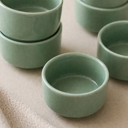 Sage Green Mini Dip Bowls – Set of 6