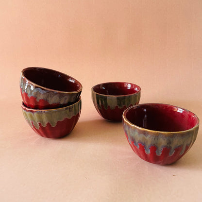 Red Snack Bowls