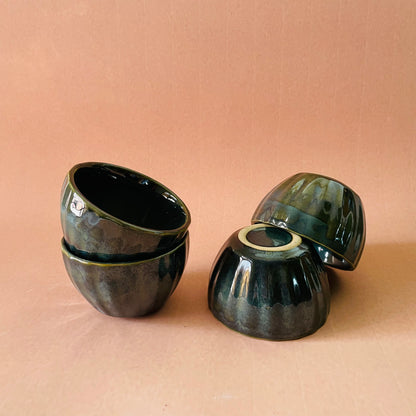 Deep Green Snack Bowls