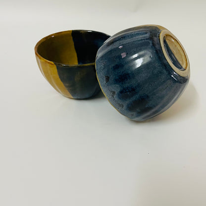 Mustard & Blue Snack Bowls