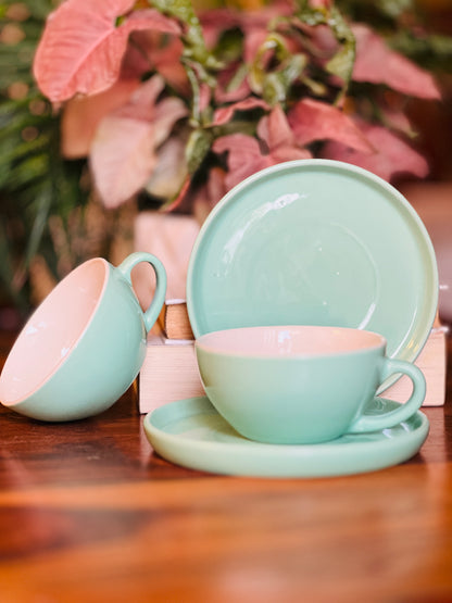 Verdant Sip Cappucino Cup & Saucer Set (240ml)