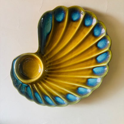 Suncrest – Mustard Peacock Platter with Dip Bowl