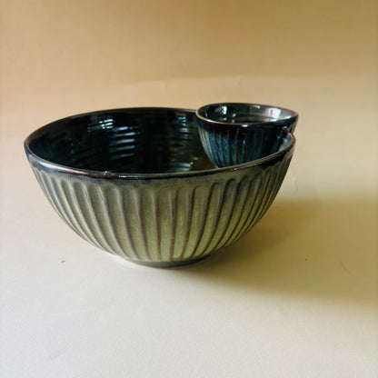 Olive Nest – Artisanal Dual Serving Bowl
