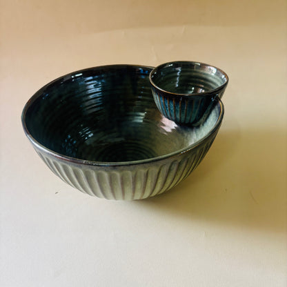 Olive Nest – Artisanal Dual Serving Bowl
