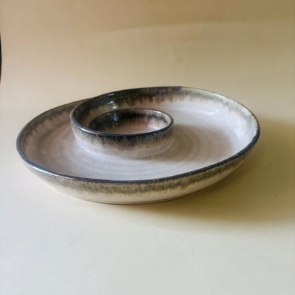 Ash Halo – Artisanal Platter with Dip Bowl