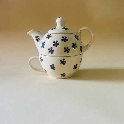 Black Floral Tee Pot Set