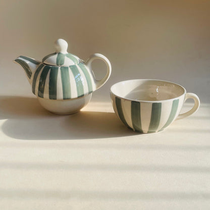 Mint Stripe Striped Tee Pot Set