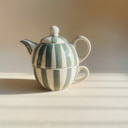 Mint Stripe Striped Tee Pot Set