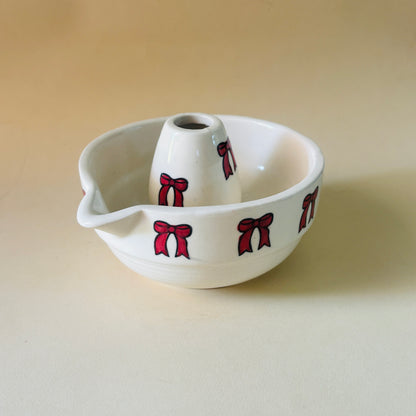 Red Bow Matcha Bowl & Whisk Holder Set