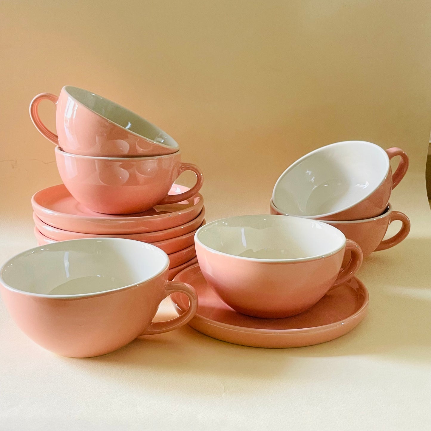 Blush Pink Latte Cup & Saucer Set (320ml)